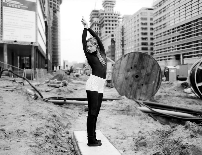 Karoline Herfurth on the unfinished Potsdamer Platz in Berlin, before she became an actress